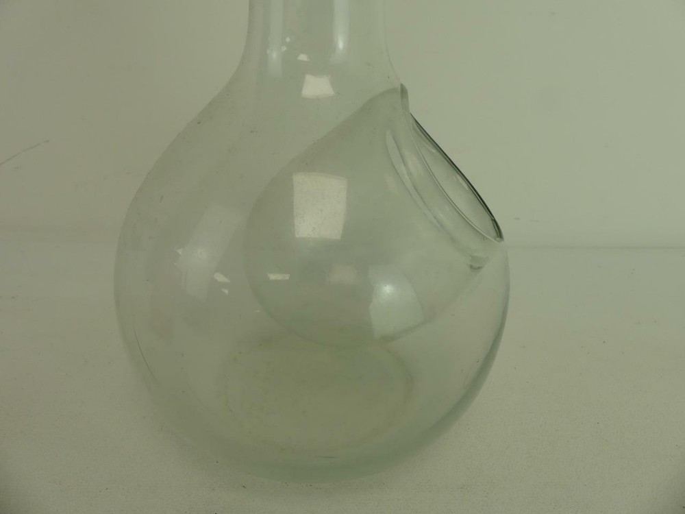 (ref288AG) Unusual Flask within flask Antique Glass