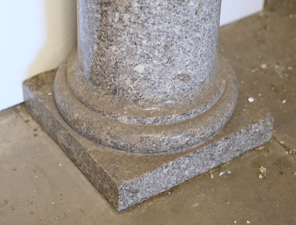 8 ft Antique Mixed Gray Granite Column