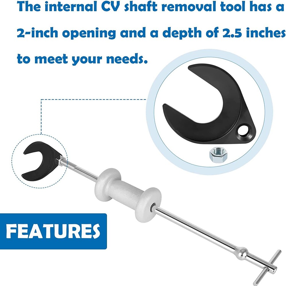 Front Wheel Drive Fork Joint Shaft, 1040 CV Axle Puller, Fits slide hammers
