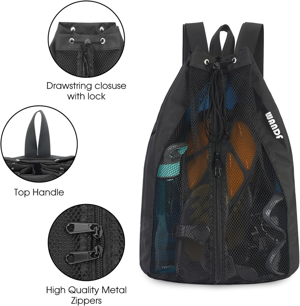 Swim Bag Mesh Drawstring Backpack Beach Backpack for Swimming, Gym, and Workout