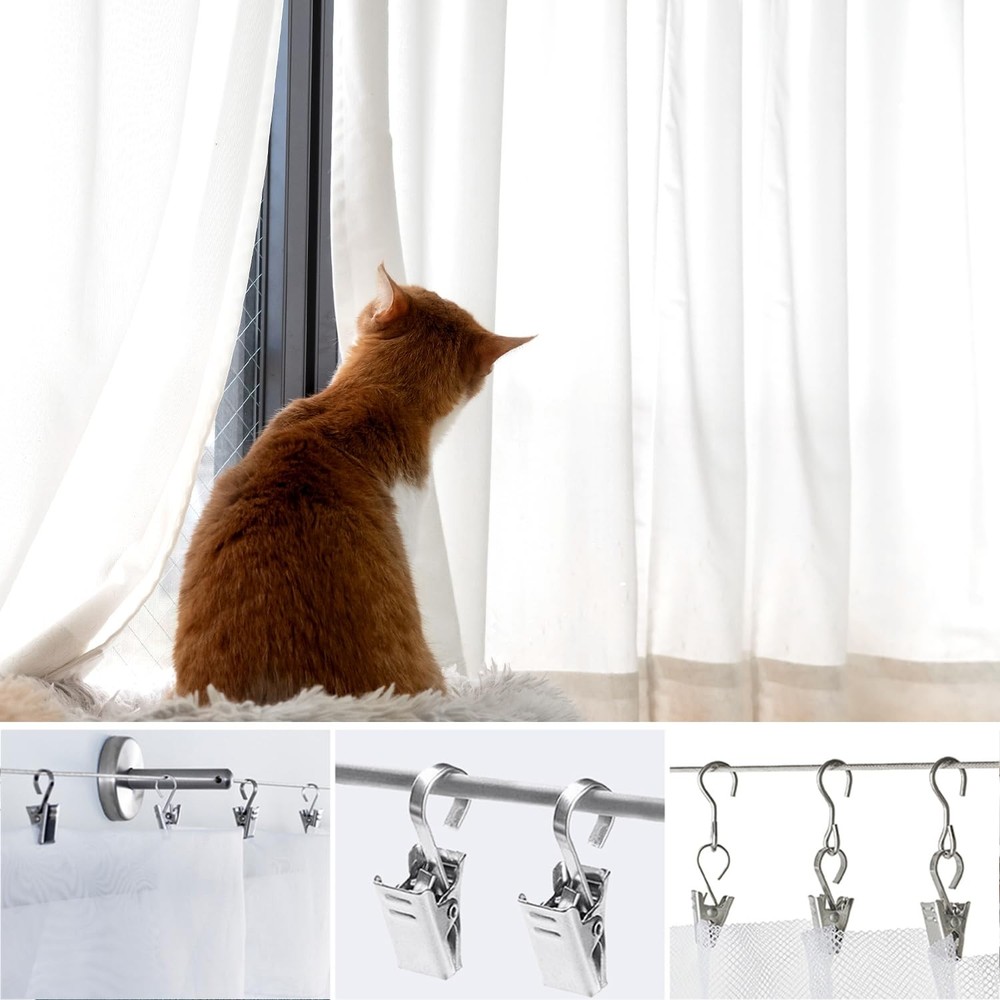 Curtain Clips 100 Pack Stainless Steel Light Clips for Outside String Lights