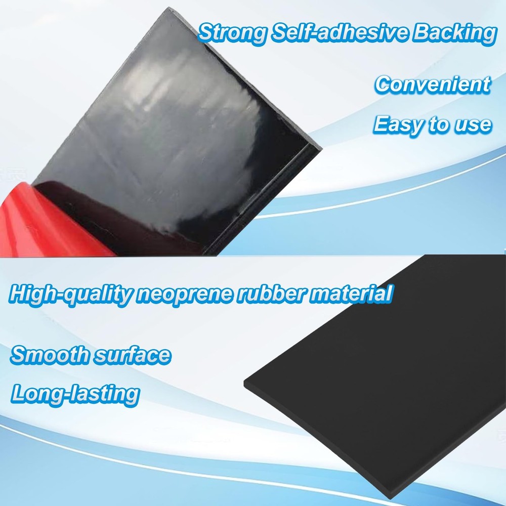 Neoprene Adhesive Rubber Strips Roll Insulation Padding Mat 2 Inch x 20 Ft