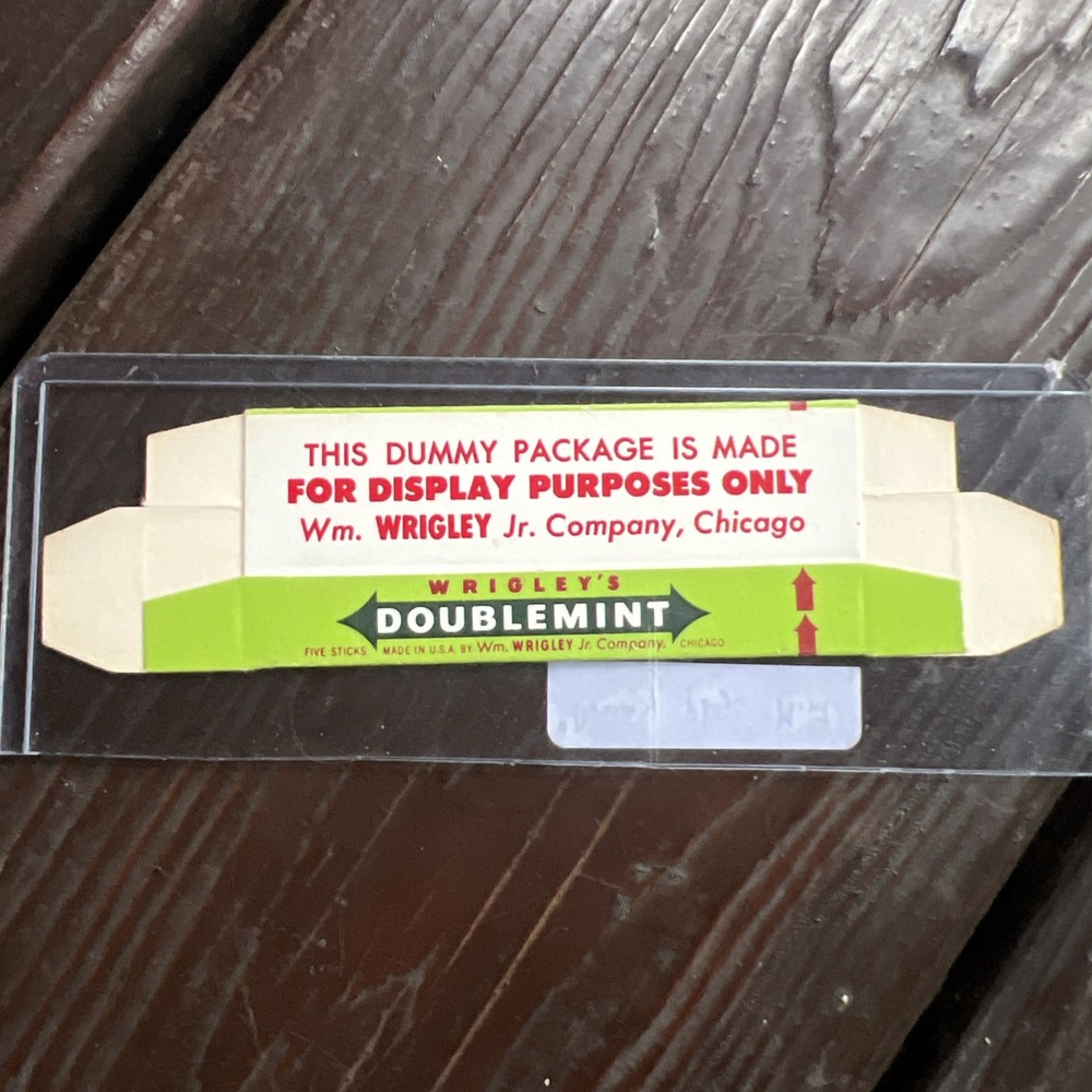 vintage Wrigley’s Display ‘Dummy Package’ Doublemint Chewing Gum wrapper