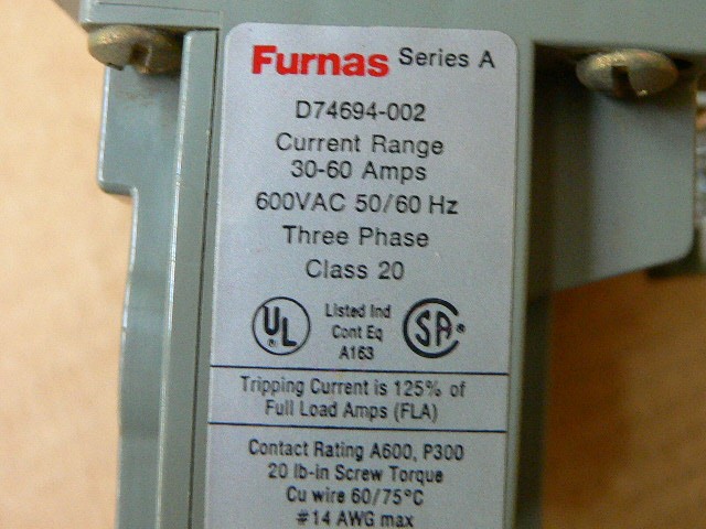Furnas D74694-002 Solid State Overload Relay 30-60A Range