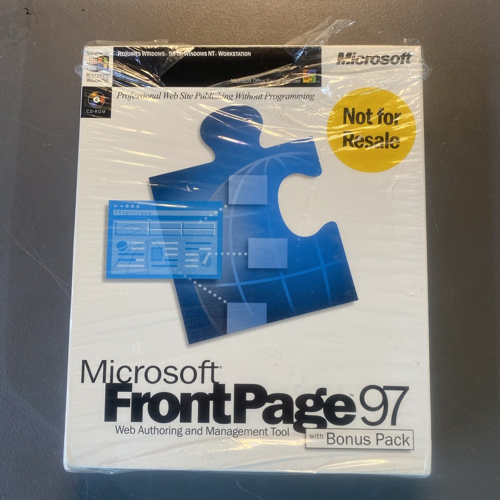 Microsoft FrontPage 97 New Open Box