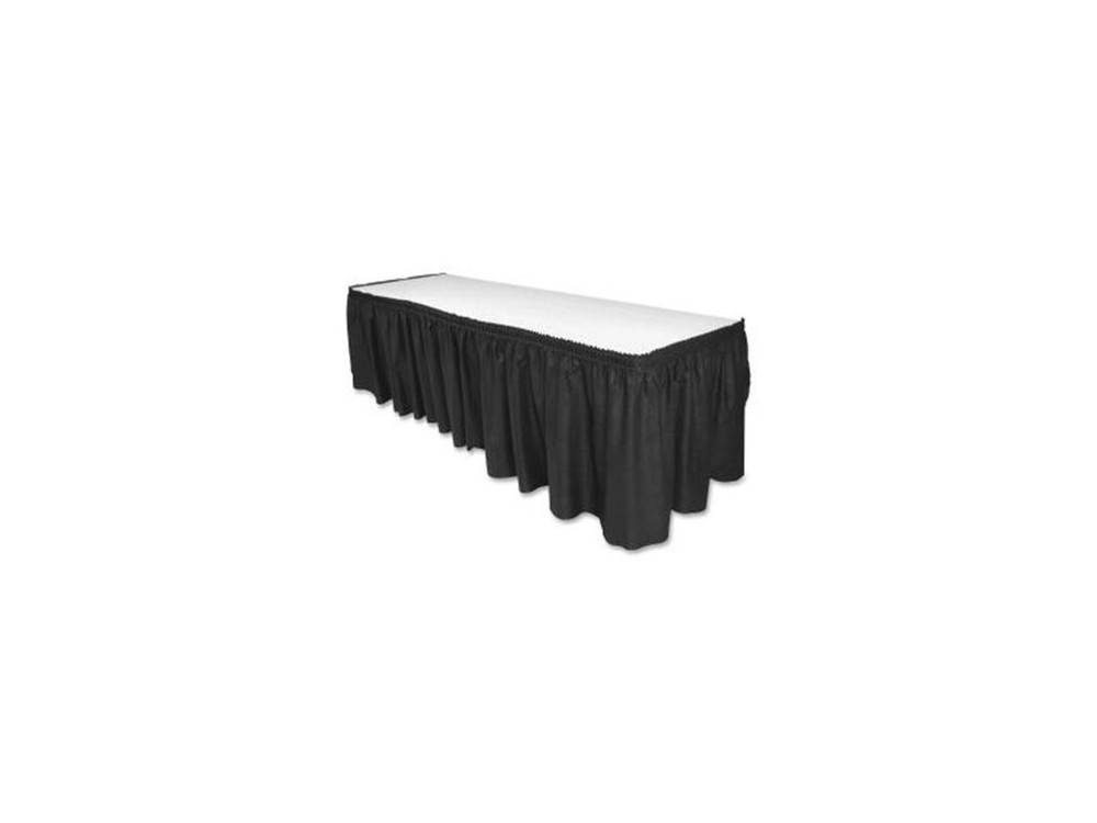 Table Skirting Pleated Polyester 29"x14 ft. Black