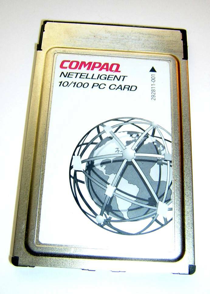 Compaq Netelligent 10/100 Ethernet LAN Adapter PC Card with Dongle Cable