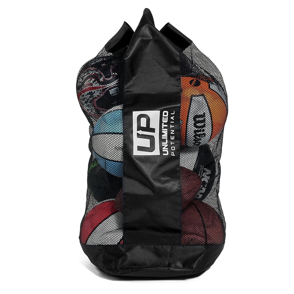UP Mesh Black Equipment Bag Adjustable, Sliding Drawstring Cord Closure