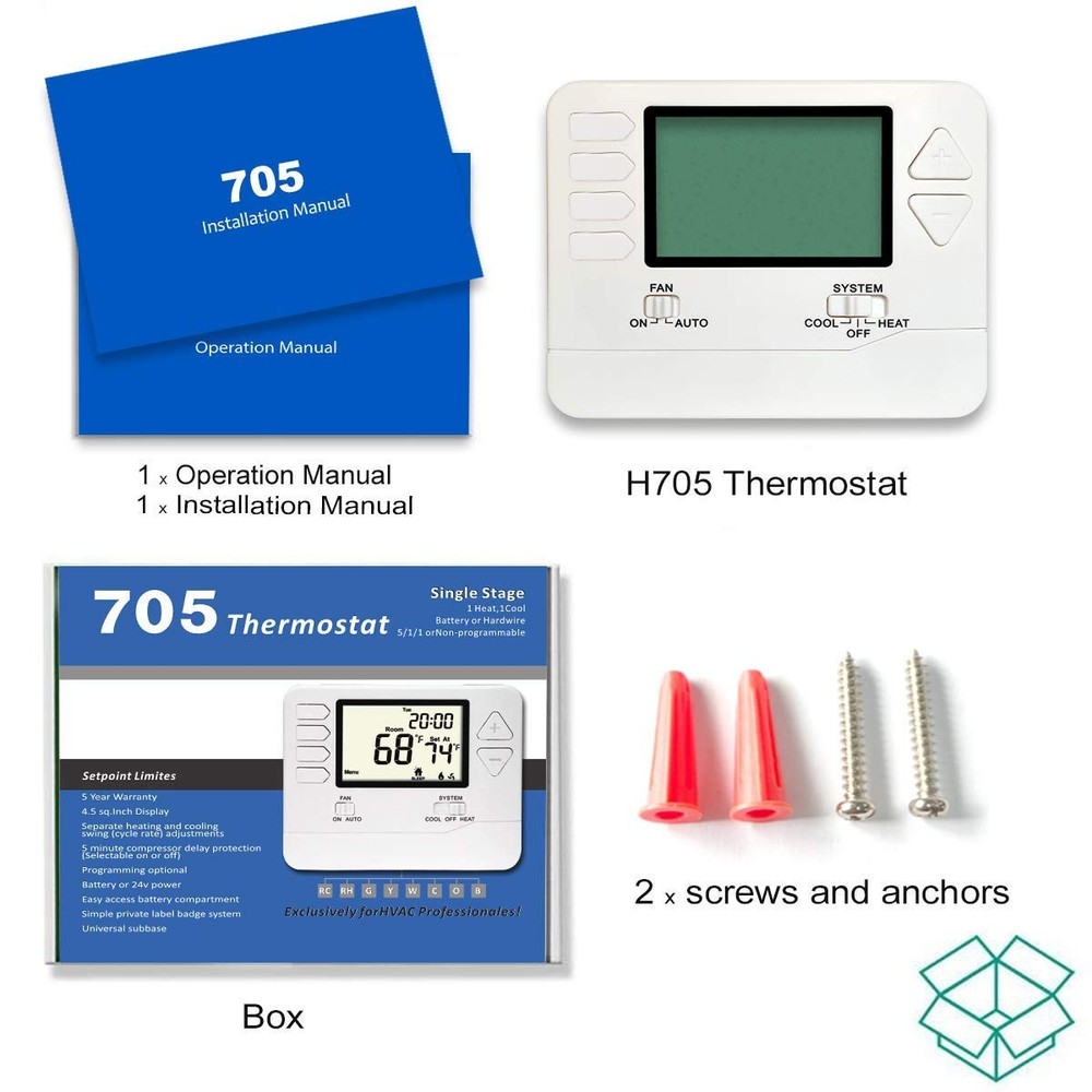 5-1-1 Day Programmable Thermostat for Home Conventional Single-Stage Systems,