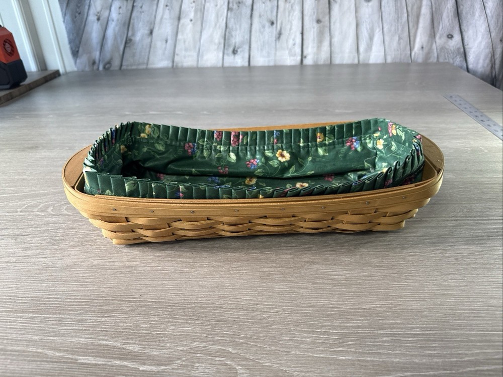 Longaberger 2002 Cracker Host Basket With Floral Liner