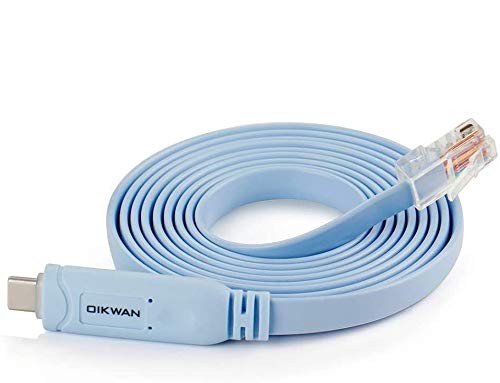 USB-C Cisco Console Cable,OIKWAN 6ft USB Type C 6 ft 1-Pack, Blue usb-c