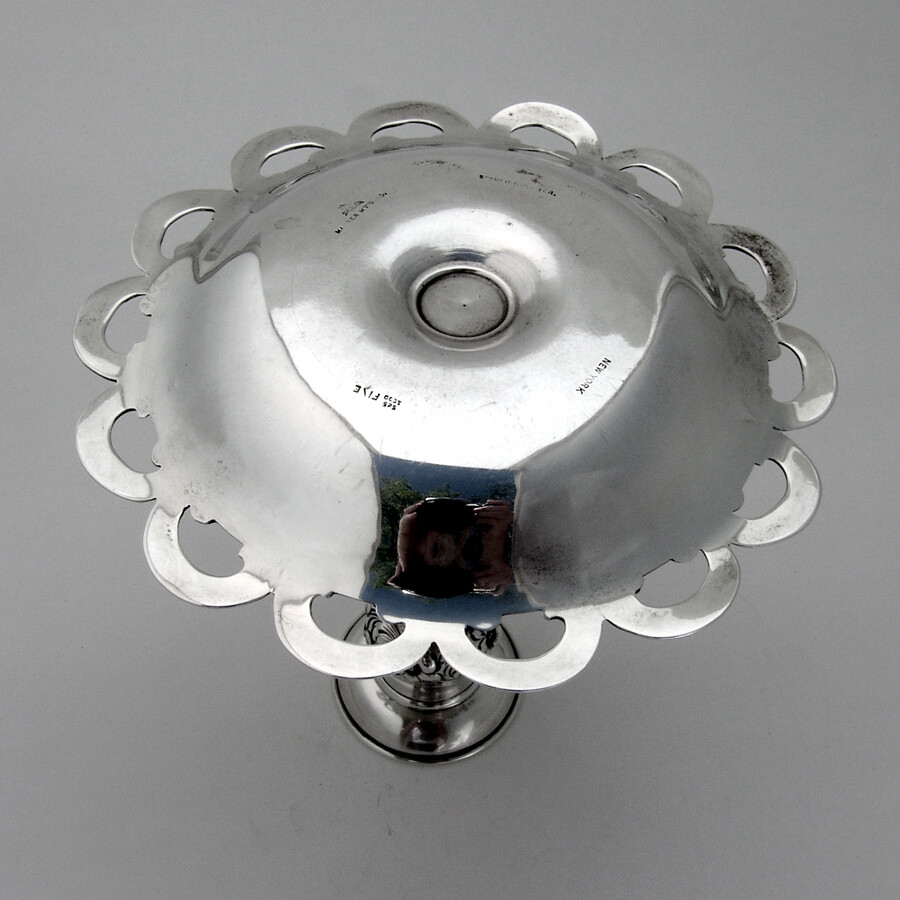 Openwork Scroll Floral Chamberstick Mauser Sterling Silver Mono SW