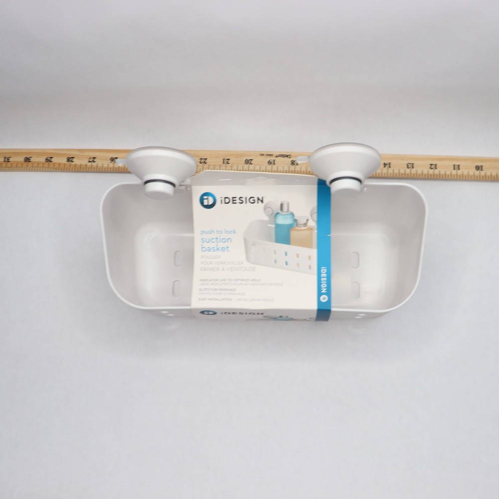 Idesign Kai Push Lock Rectangle Suction Basket White 08279CX