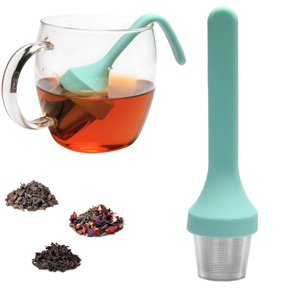 Tea Infuser Extra Fine Mesh Tea Cup Filter Silicone Handle Stainless Steel Tea S