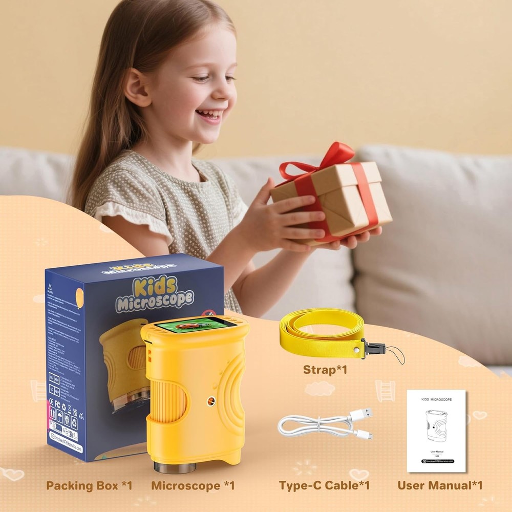 1000X Handheld Digital Microscope with 2" Screen STEM Science Toy