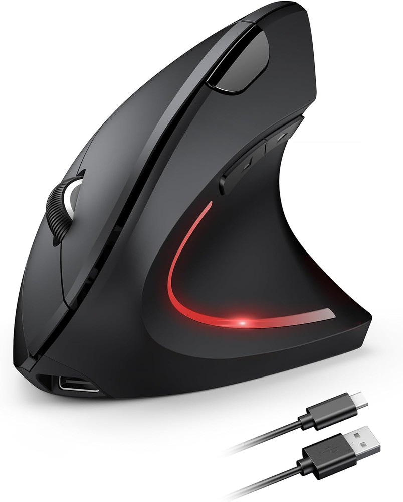 TECKNET Ergonomic Mouse Wireless, Echargeable Mouse Wireless Silent for Carpal T