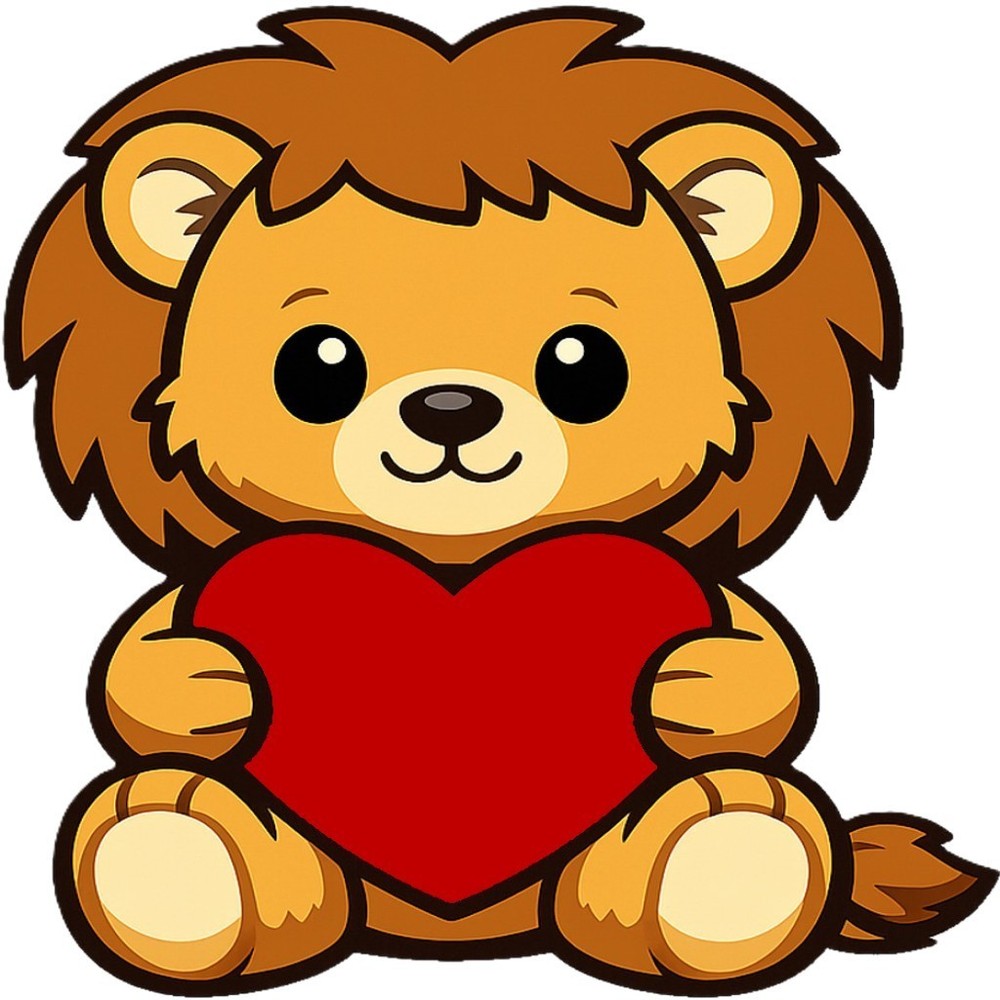 30 Custom Valentine Little Lion Personalized Address Labels