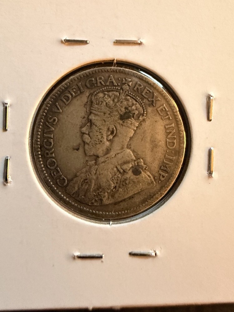 Canada 1917 25 Cents Silver Coin .925 Fine