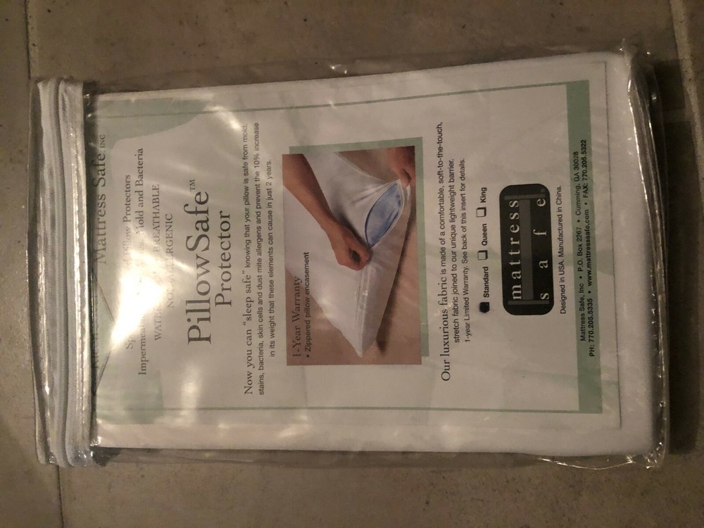 Mattress Safe Standard White Pillow Safe Protector Kleen Cover Case NEW