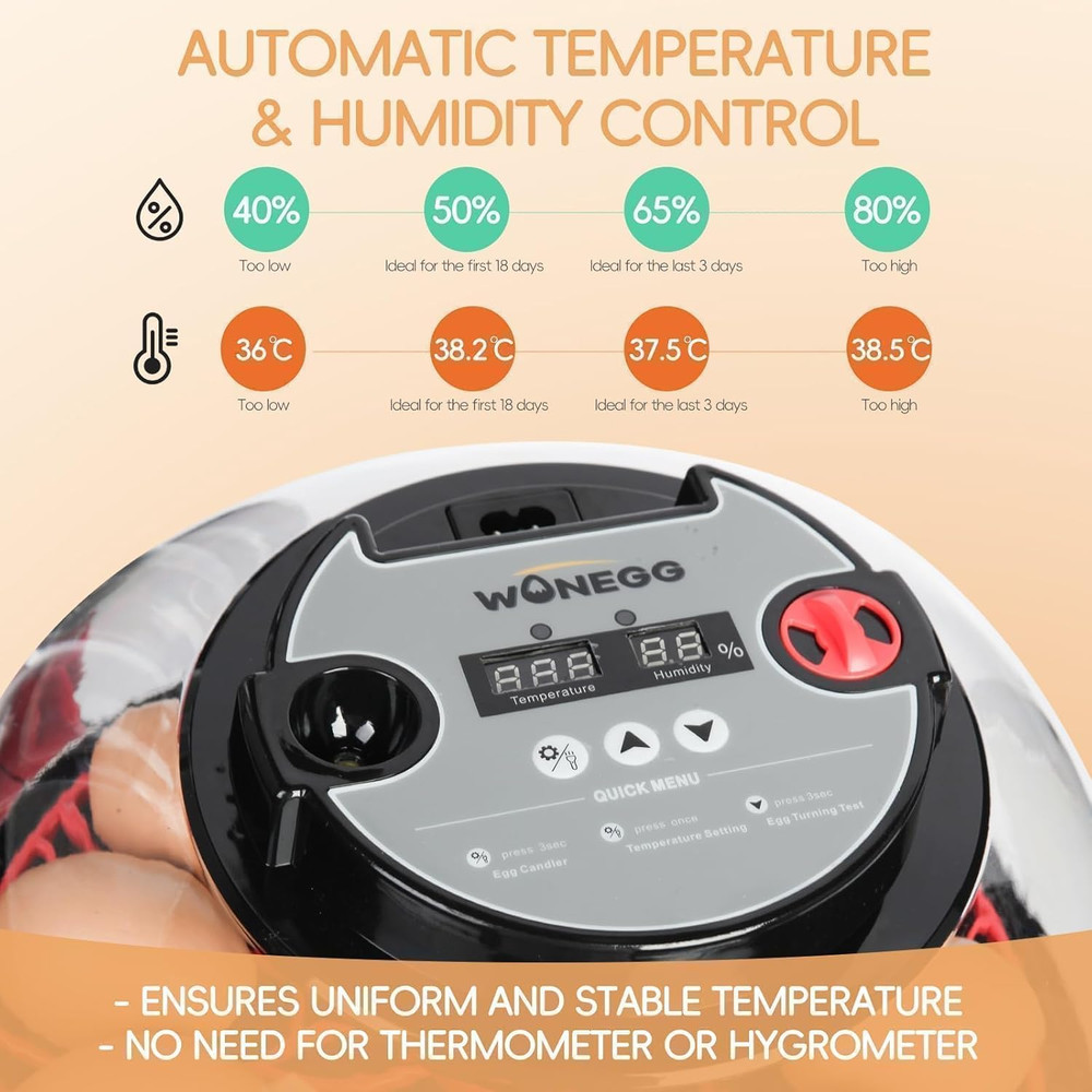 Series II - 12 Egg Automatic Incubator for Beginners, Smart Adaptive Humidity...