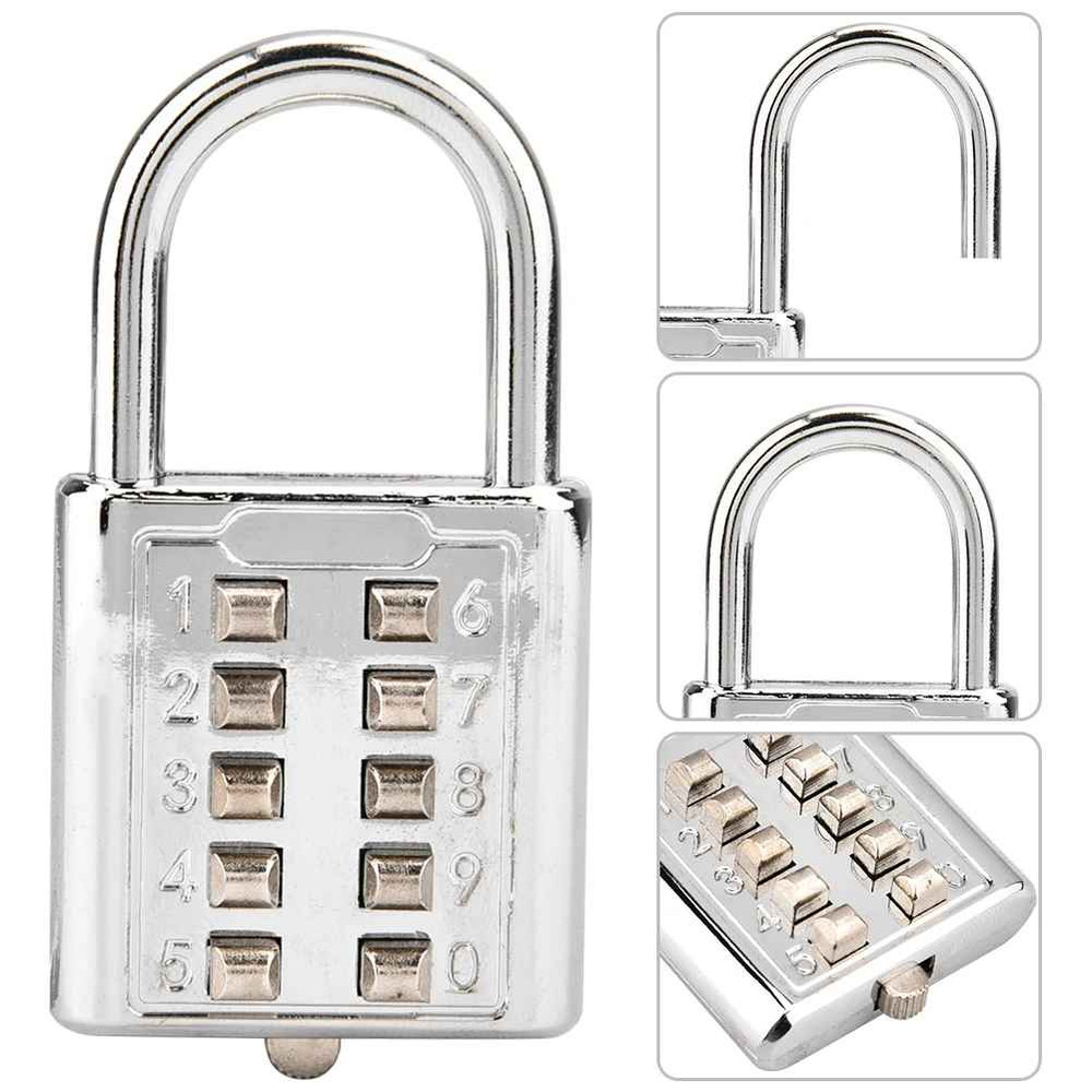 10 Digit Combination Padlock Push Button Password Lock