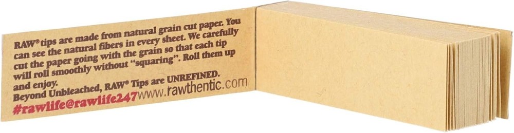 RAW Tips Original Roll-Up Tips Full Box – 50 Packs (50 Tips per Pack, 2,500 Tips