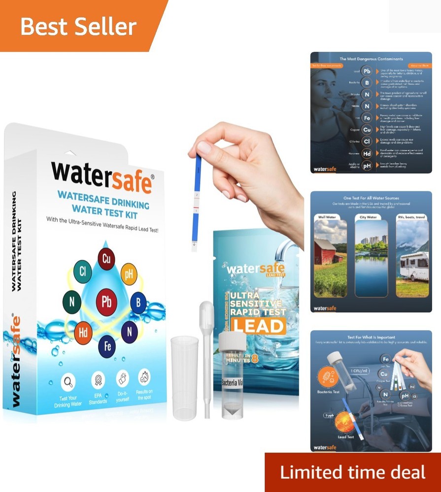Comprehensive Water Testing Kit for Lead, Bacteria & More - Lab Accurate Results