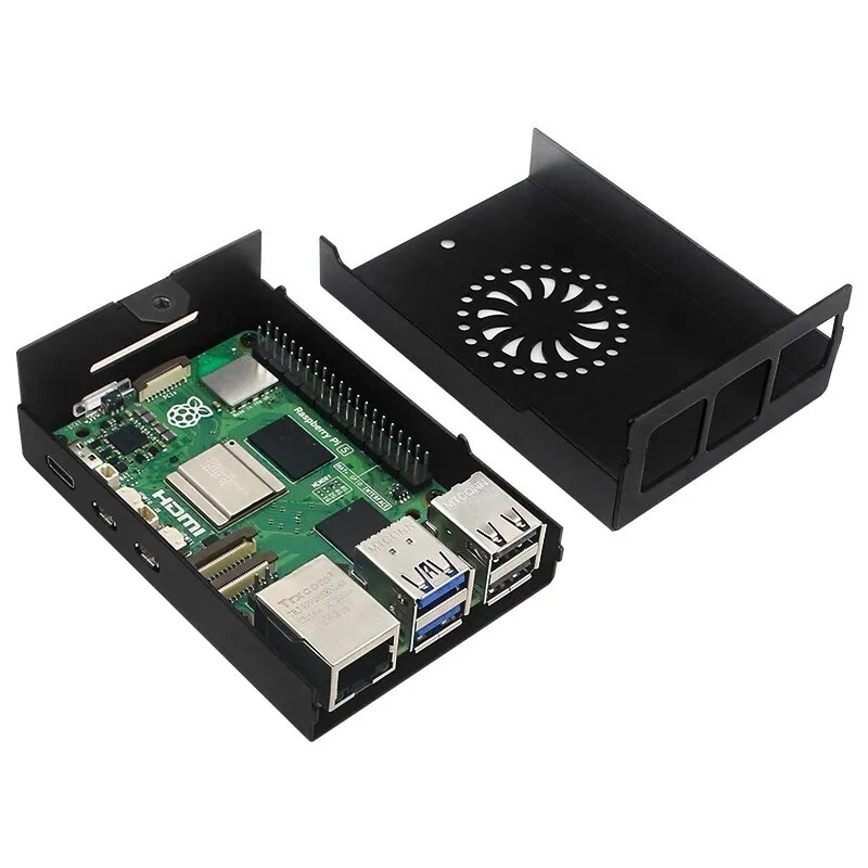 Raspberry Pi 5 Aluminum Case Only Compatible Fan Active Passive Cooling Radiator