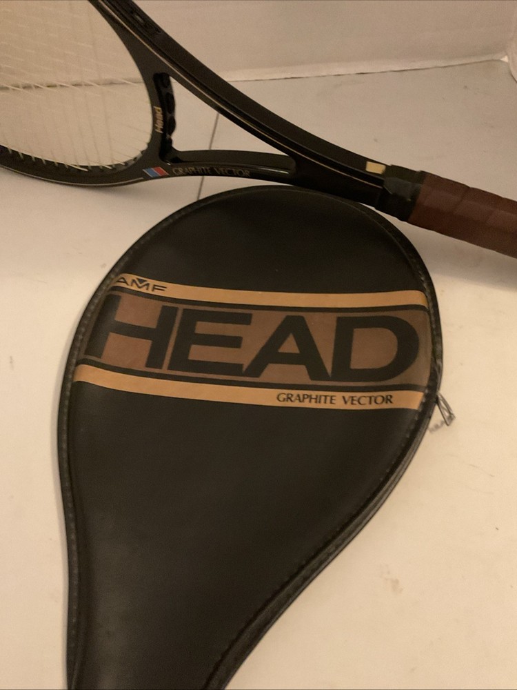 Vintage Tennis Racket HEAD AMF Graphite Vector With Cover EUC