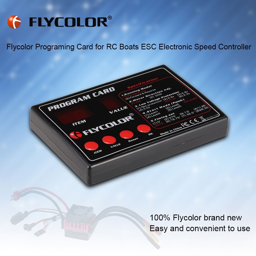 Flycolor Programming Card For RC Boats ESC Electronic Speed Controller Upgrade