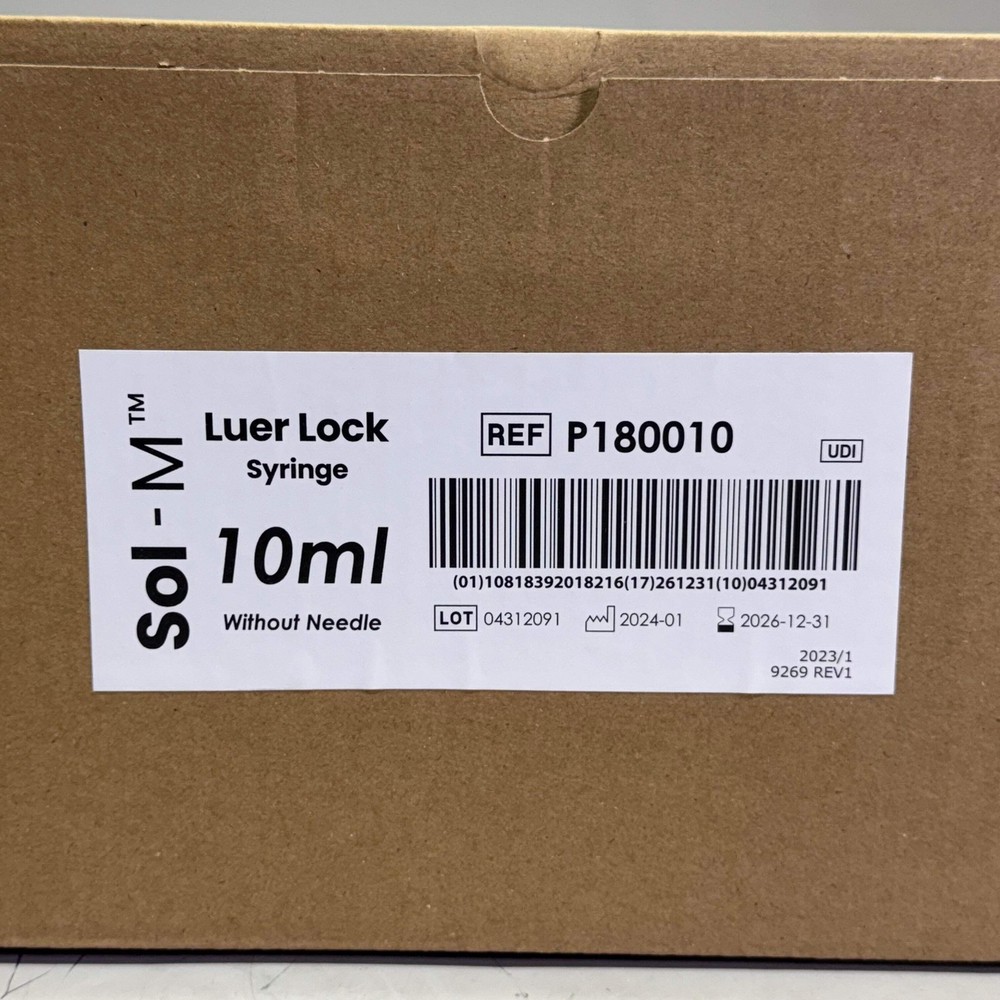 SOL-M (100 Pcs) Syringe 10ml, Clear P180010
