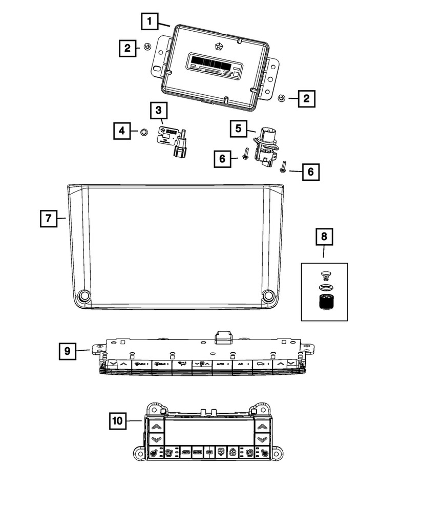 Genuine Mopar Display Center Stack 68429387AK