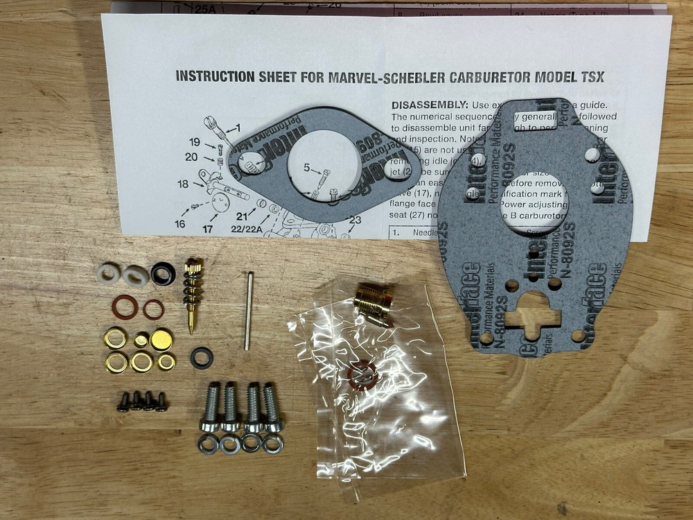 Marvel Schebler TSX Small bowl carburetor rebuild kit