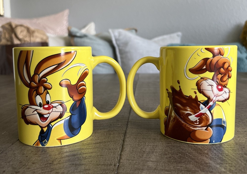 Nestle Nesquik CHOCOLATE Yellow Ceramic Mug 12 oz