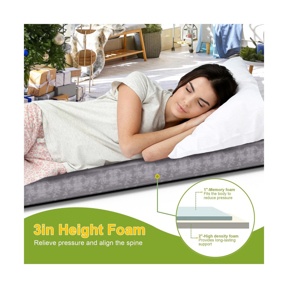 Simuse Memory Foam Camping Mattress Portable Roll Up Foam Sleeping Pad Guest ...
