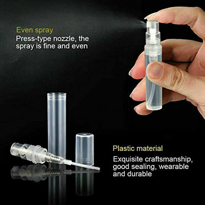 5-100PCS Clear Plastic Spray Bottle Empty Perfume Refilled Container Sample