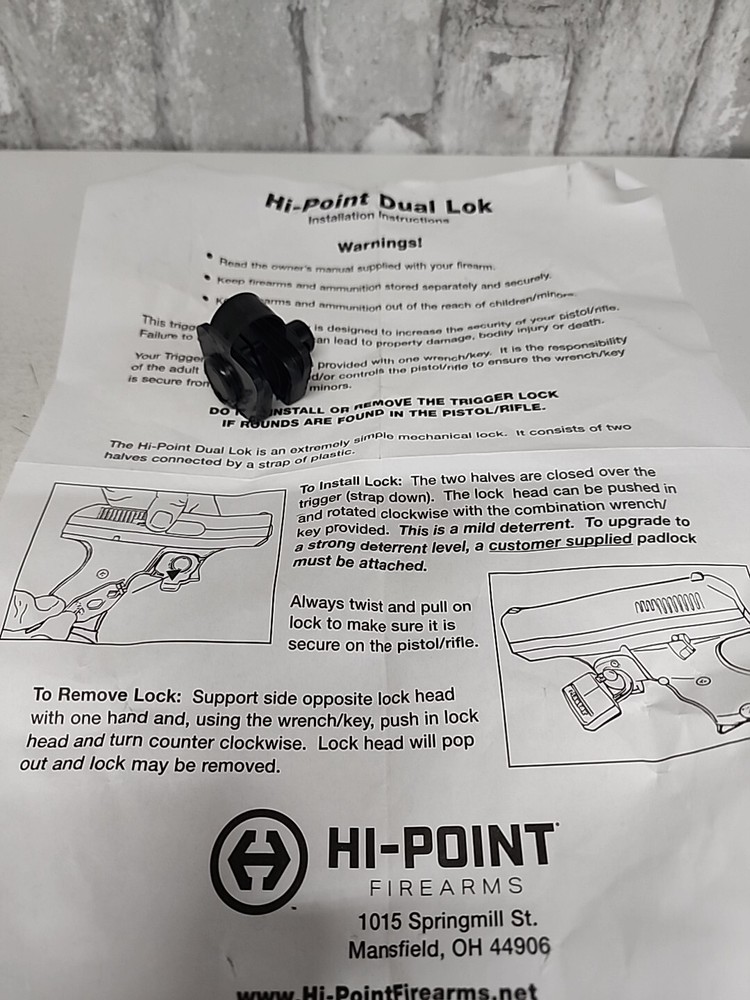 Hi-Point Dual Lok Firearms Trigger Lock