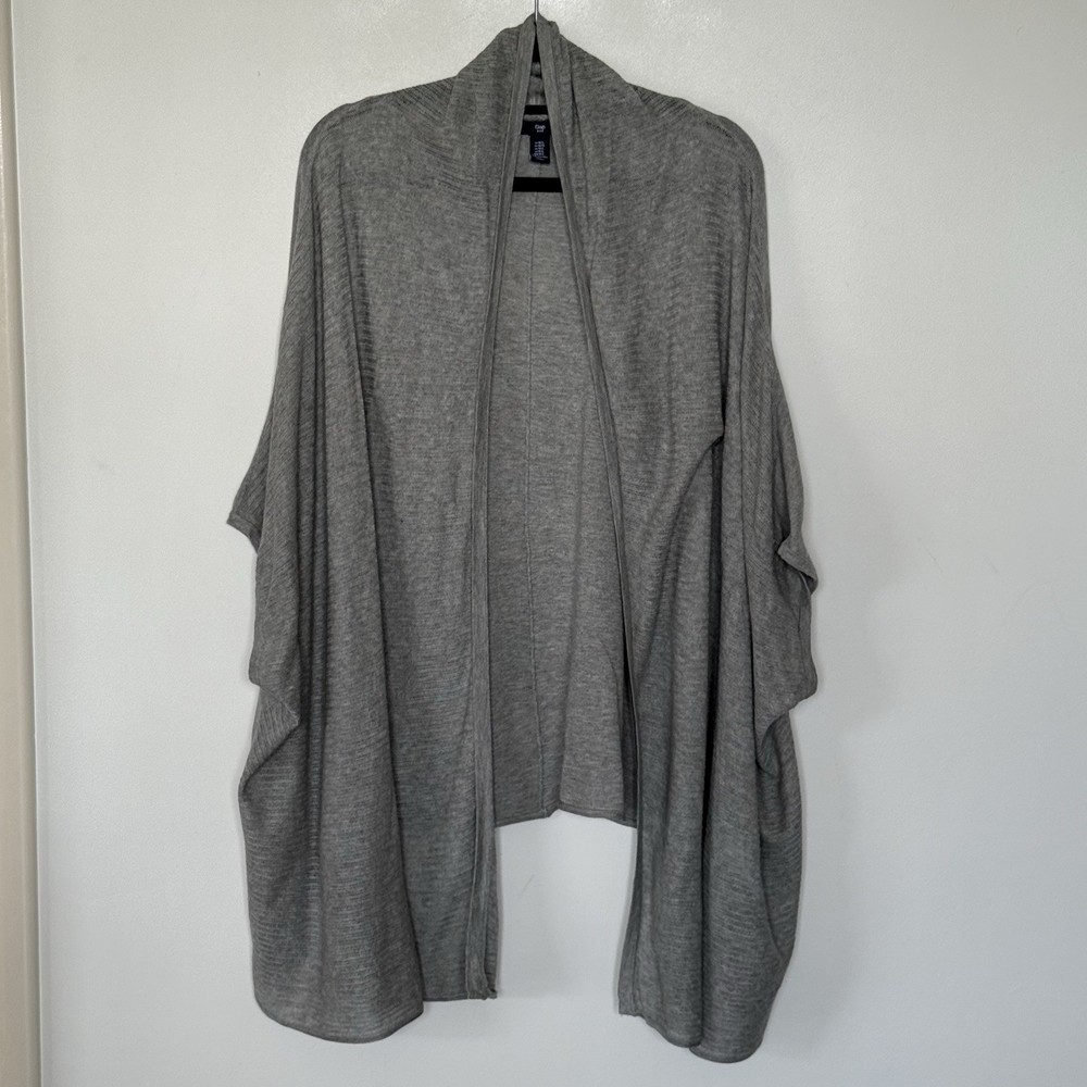 Gap Grey Open Cardigan Draped Lightweight Knit Size M/L