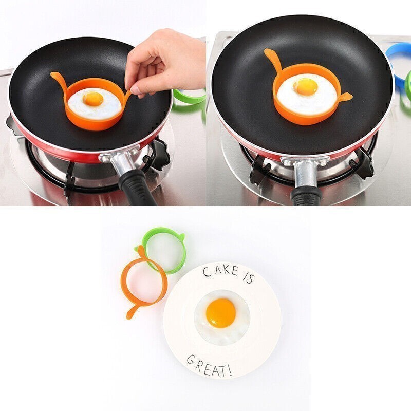 2Pcs Fried Egg Mold Binaural Silicone Pancake Ring Kitchen Baking Accessories