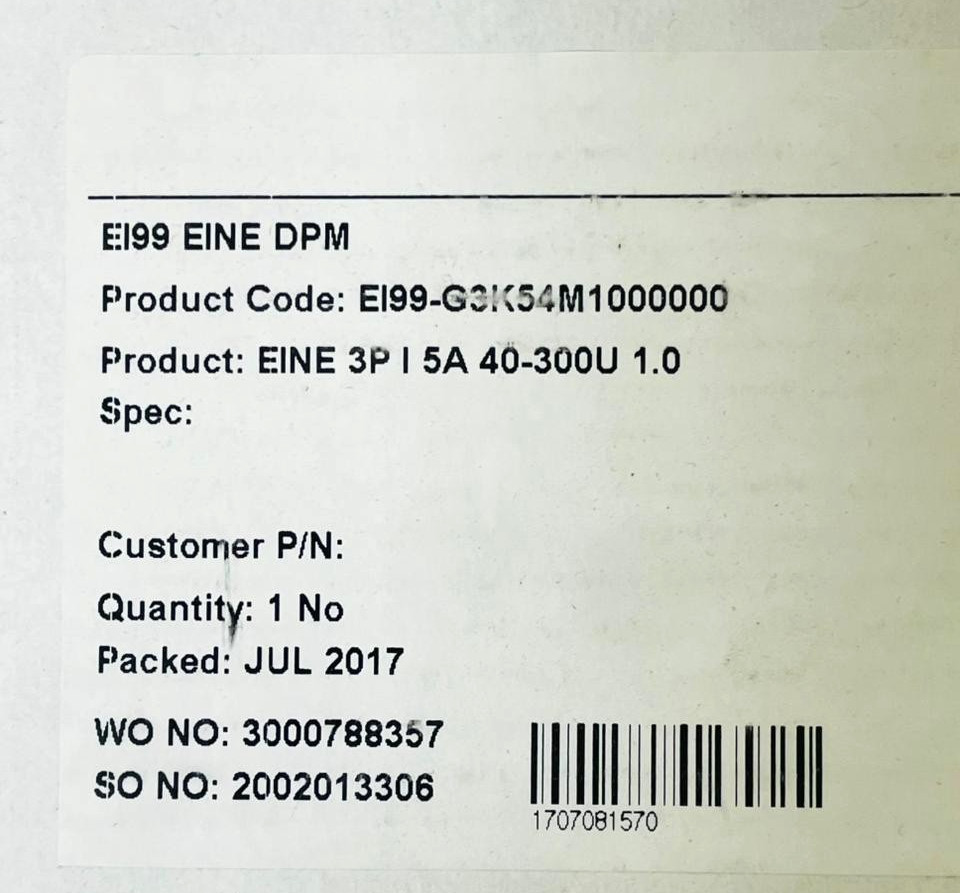 RISHBABH INSTRUMENTS RISH EINE 3A Digital Panel Meter EI99-G3K54M1000000