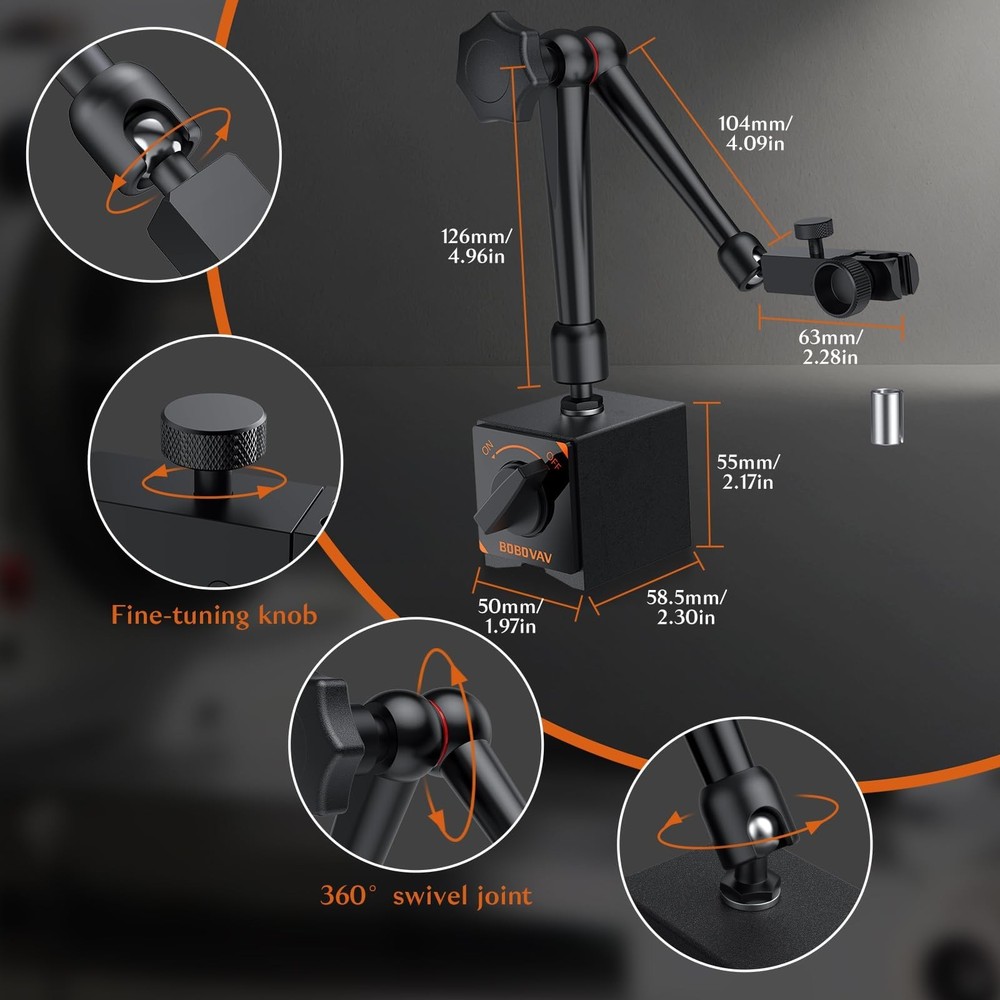 BOBOVAV Dial Indicator with Magnetic Base