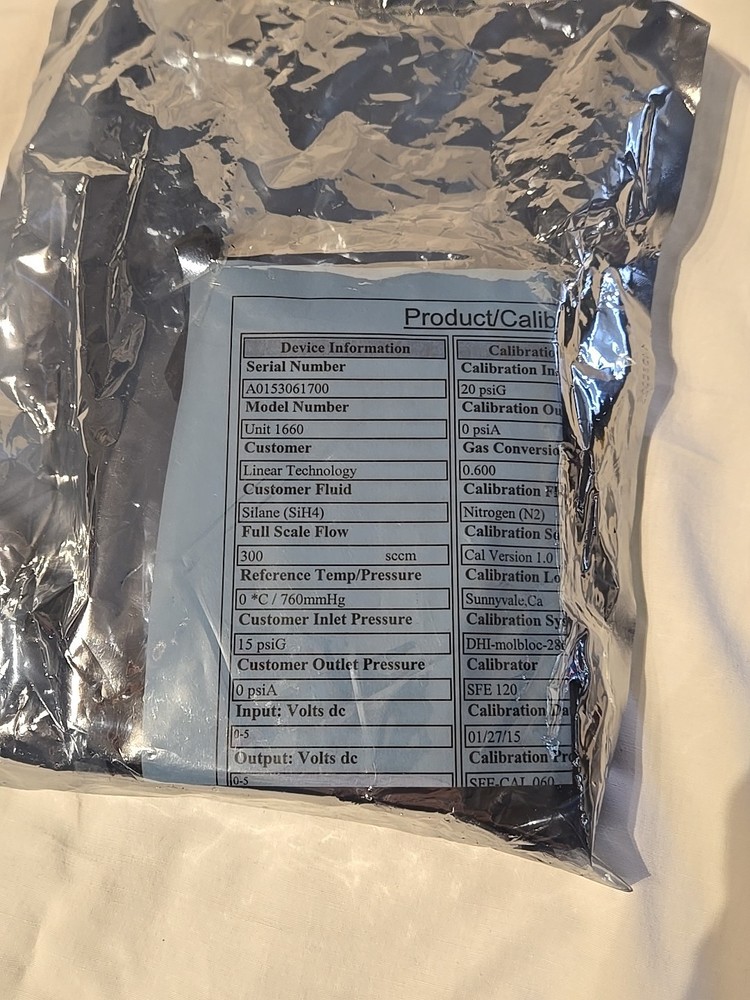 UNIT Instruments UFM-1660 Mass Flow Controller, 300 SCCM, SiH4 (Silane)