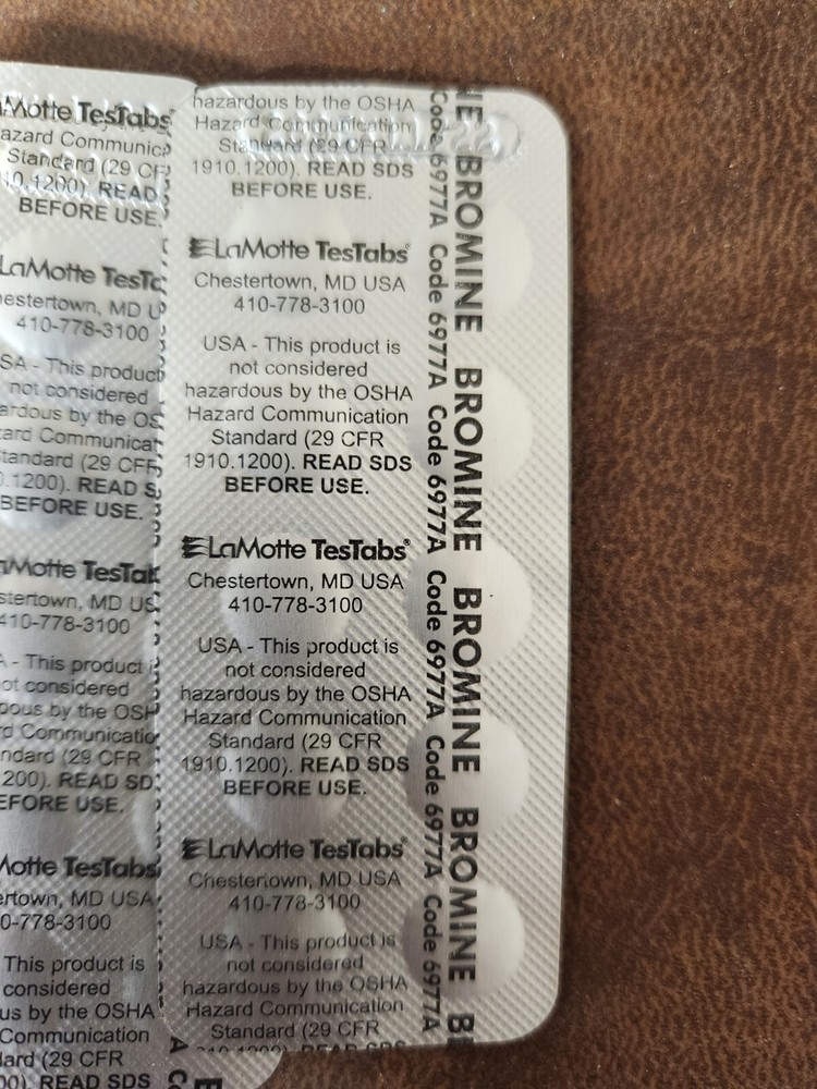 LAMOTTE WATER BROMINE TEST TABLETS TESTABS 100 Count