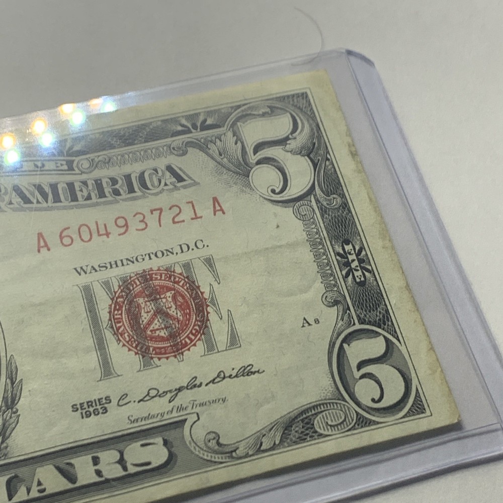 1963 $5 dollar red seal note