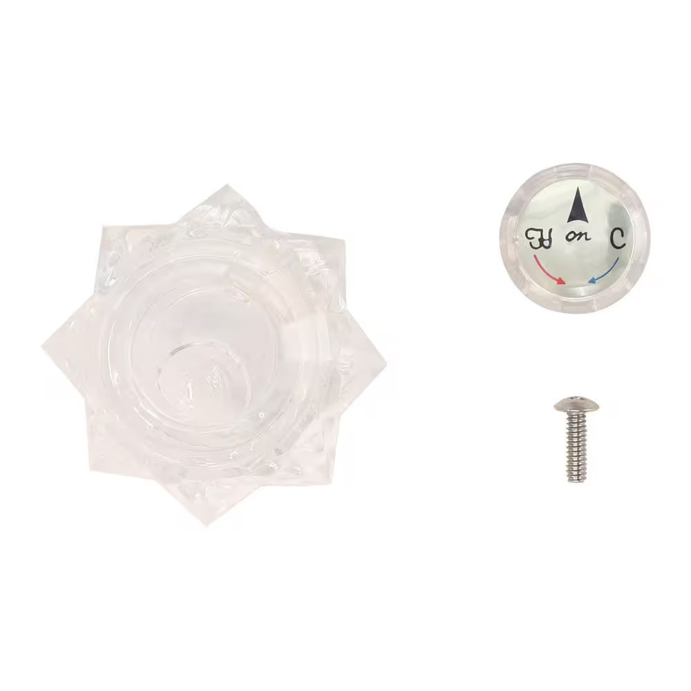 Knob Handle In Clear For Delta Tub And Shower Faucets Replacement White Clear