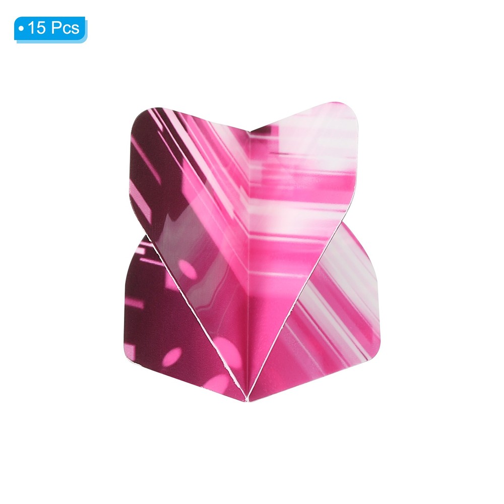 Standard Dart Flights, 15 Pack Flights Thick Striped Pattern, Pink