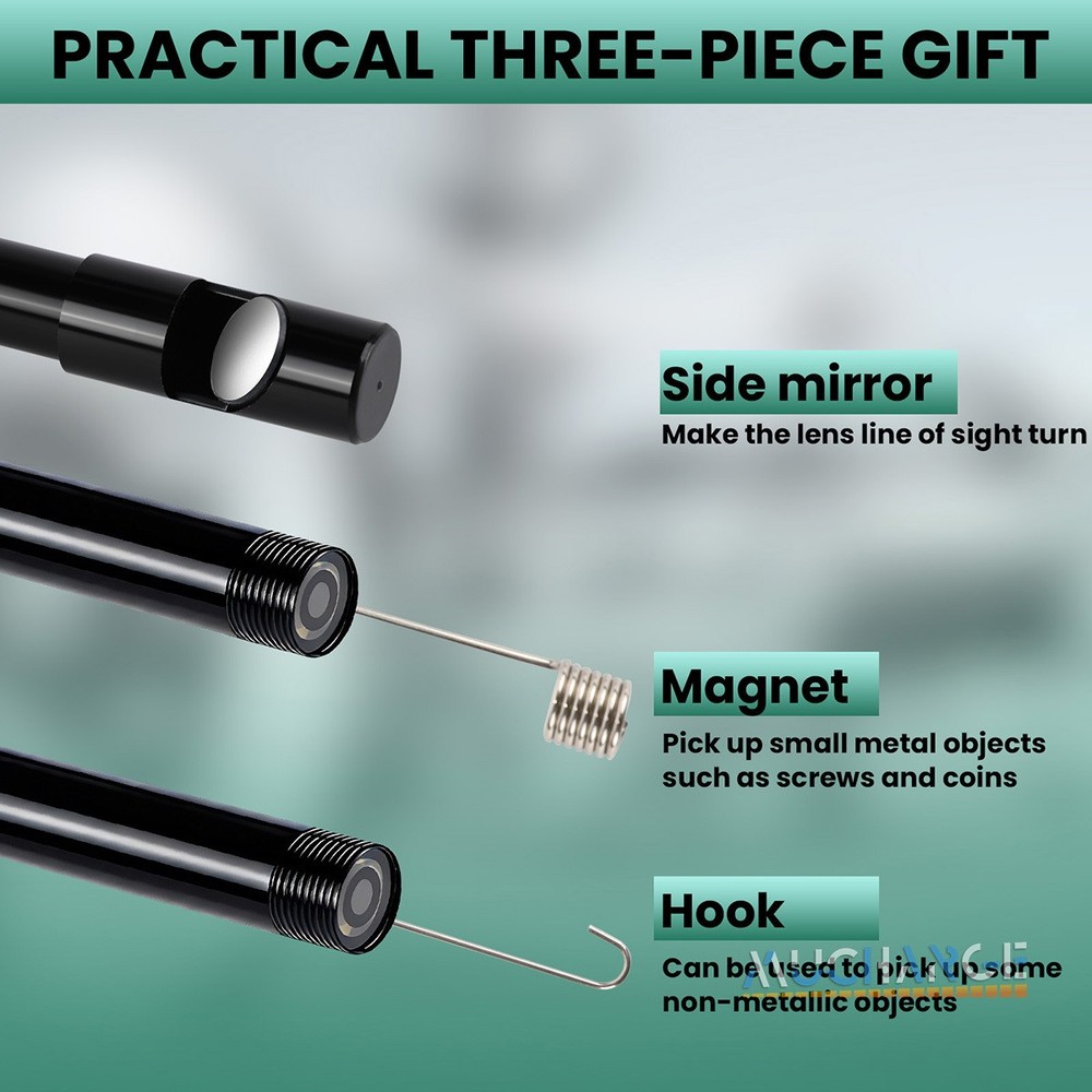 HD 16.4FT Borescope Camera with 6 LED Lights Type-C Waterproof For Android PC