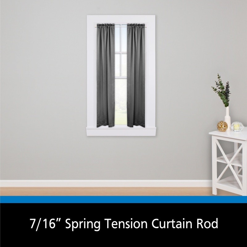 Adjustable Spring Tension Curtain Rod No Tools Needed Easy Installation 18-28 in