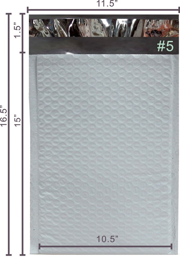 SuperPackage® 100 #5 10.5 X 15 Poly Bubble Mailers Padded Envelopes