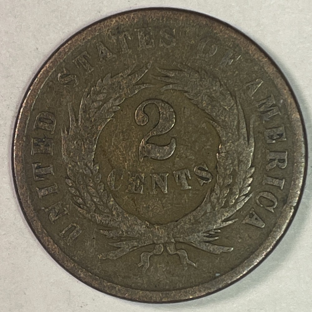 1864 Two Cent Piece Good G Coin #14682